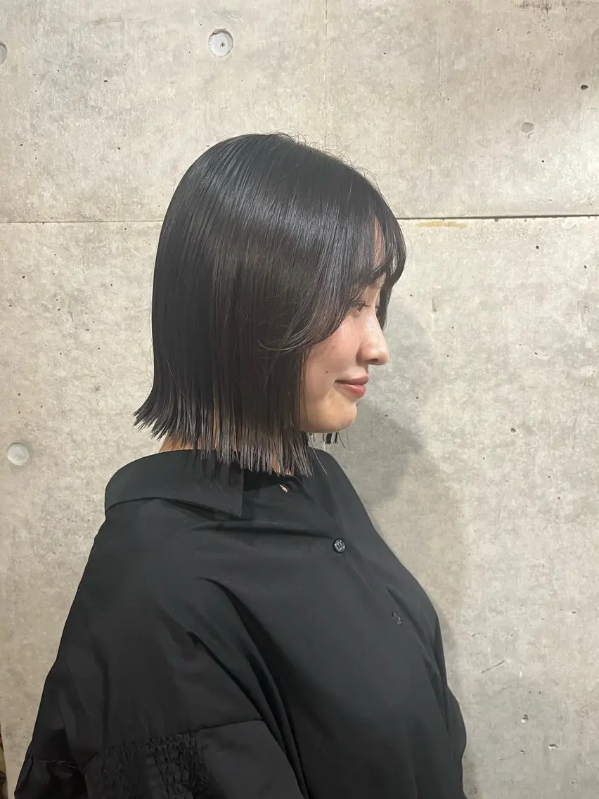 ミディアム ボブ 顔周りカット 外ハネヘア SATO KUREA ✨のヘアスタイル