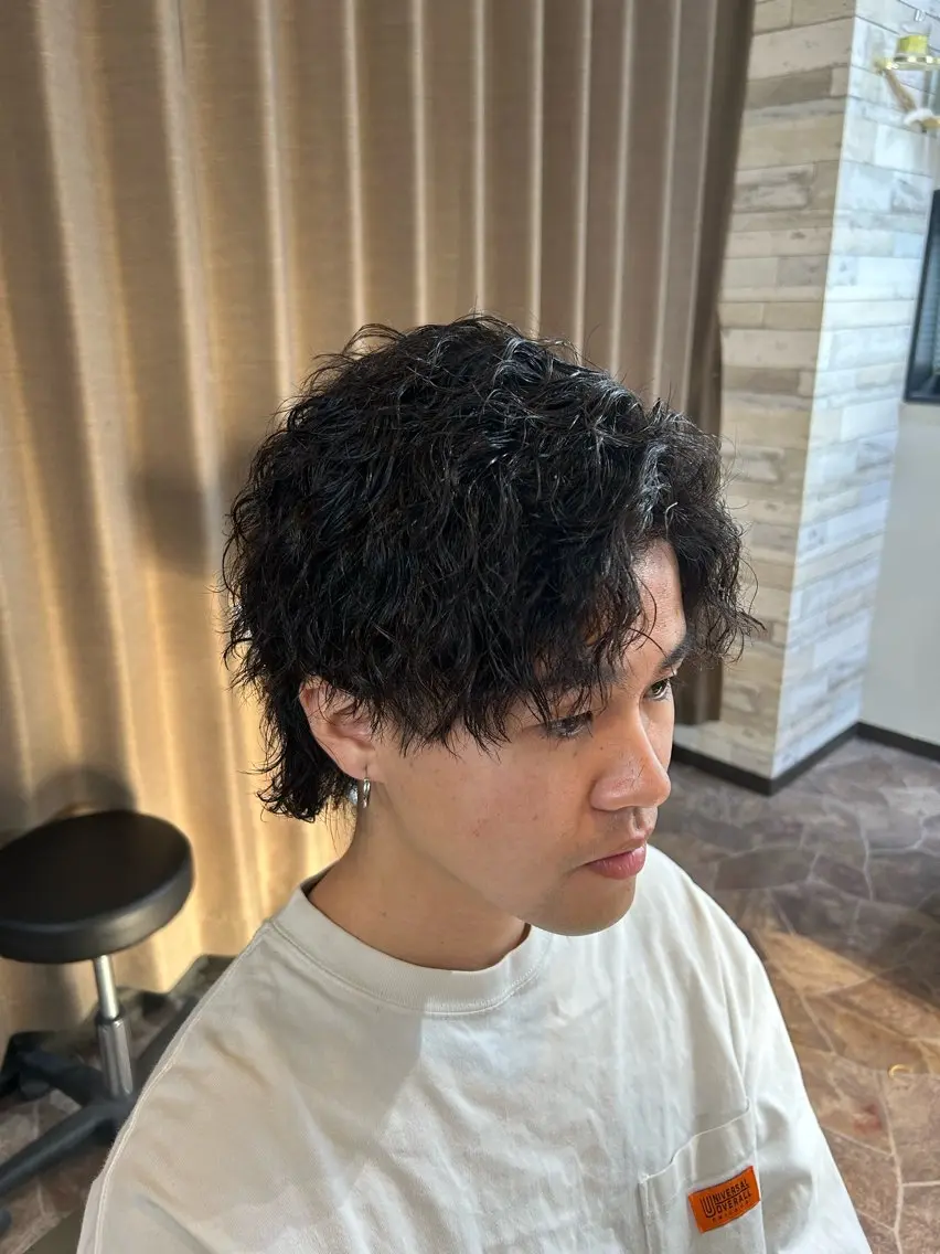 ミディアム パーマ メンズ カット パーマ HRK1st RYOKIのヘアスタイル
