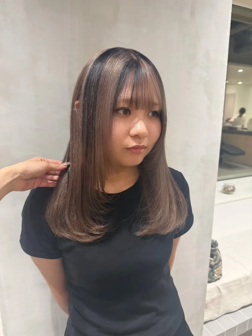 ミディアム カット ヘアカラー AMI/ブリーチ/ プルエクステ💎のヘアスタイル