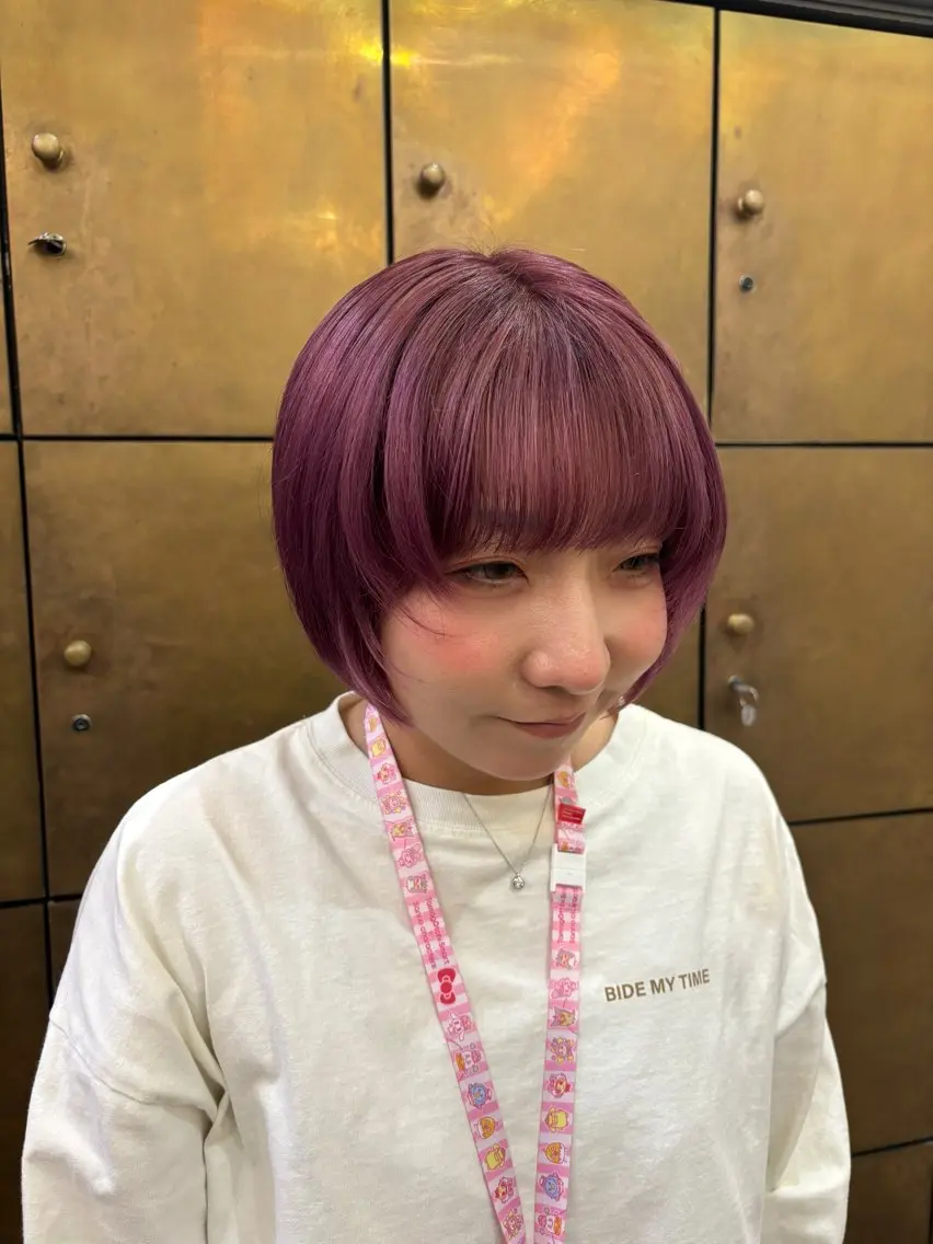 ショート カラー ブリーチ ピンクカラー ローズカラー 【似合わせカラー】 サナ🎶のヘアスタイル