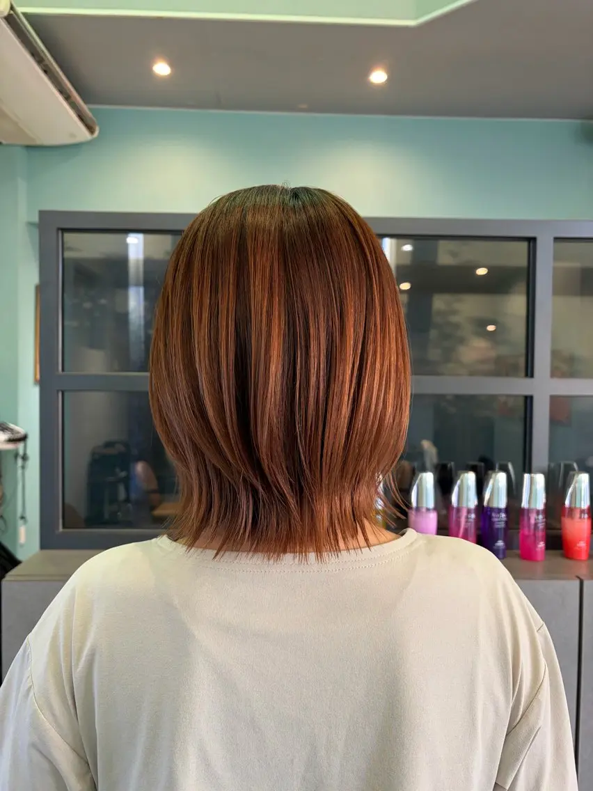 ミディアム ボブレイヤー ボブ くびれヘア レイヤーカット カット 🫧古田 穂香🫧パーマモデルのヘアスタイル