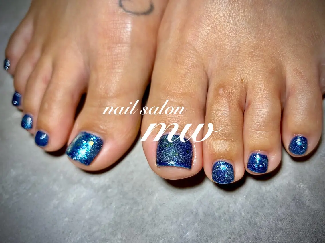 ネイル キラキラネイル ラメ(グリッター) マグネットネイル ハンドネイル フットネイル nail salon mwのネイルデザイン