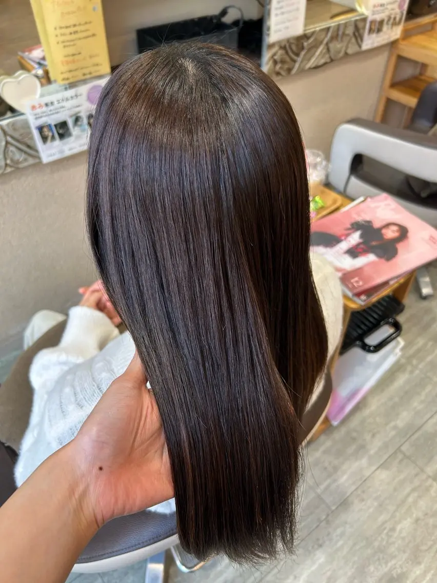 ロング パーマ 縮毛矯正 カット 縮毛矯正 森田 真由のヘアスタイル