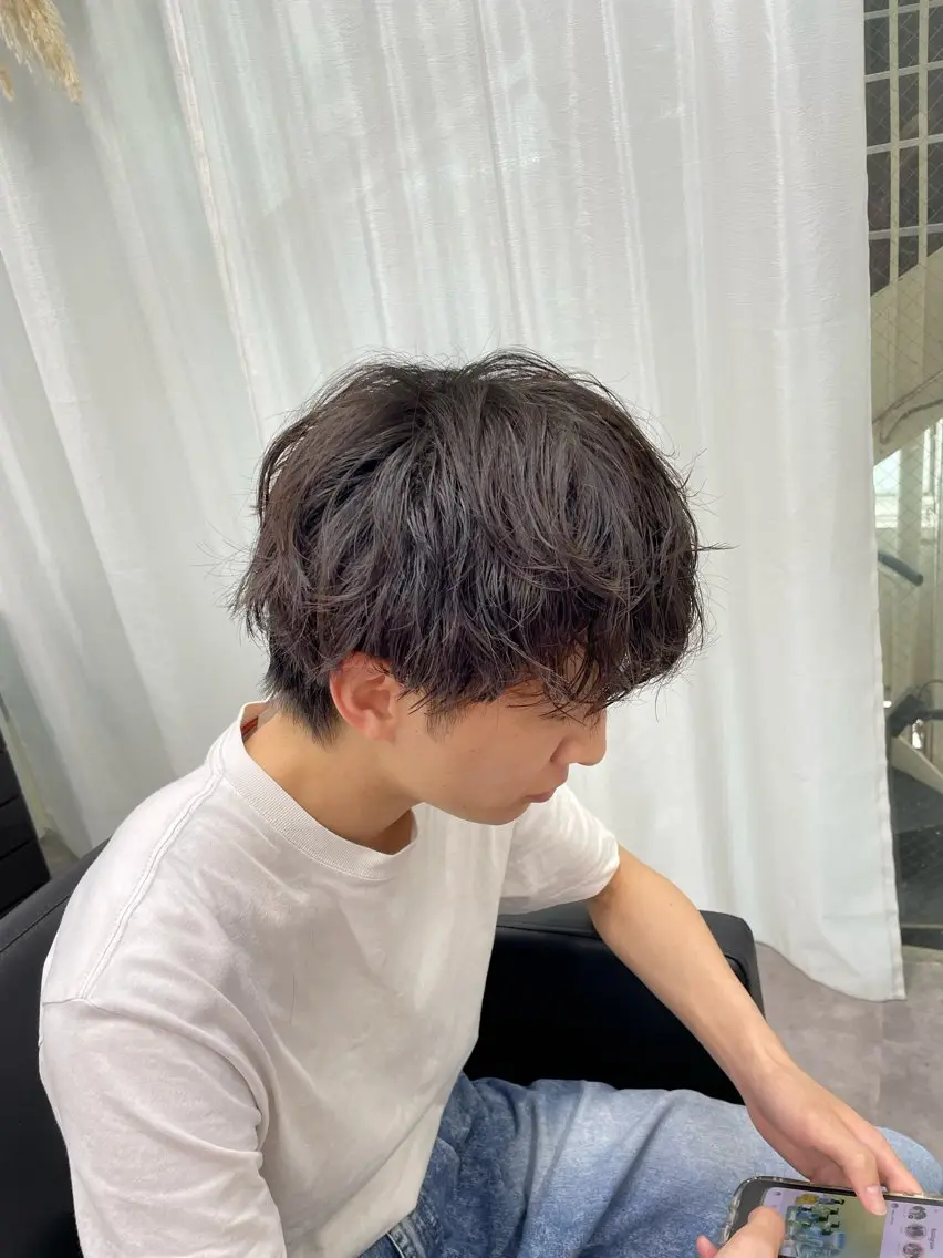 ミディアム パーマ メンズ いちかわ ことねのヘアスタイル
