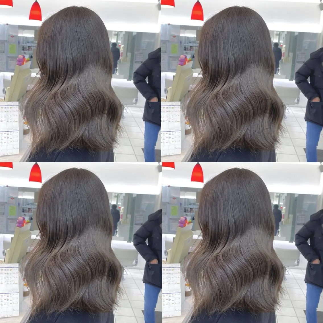 セミロング カラー ヘアカラー 成瀬スパイラル パーマ清水大隼のヘアスタイル