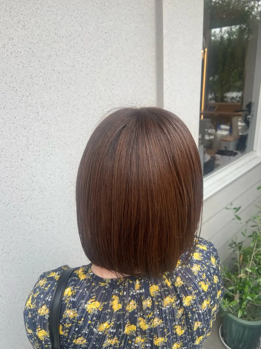 ミディアム カラー 🎀艶カラー/ 縮毛矯正🤍ミイナのヘアスタイル
