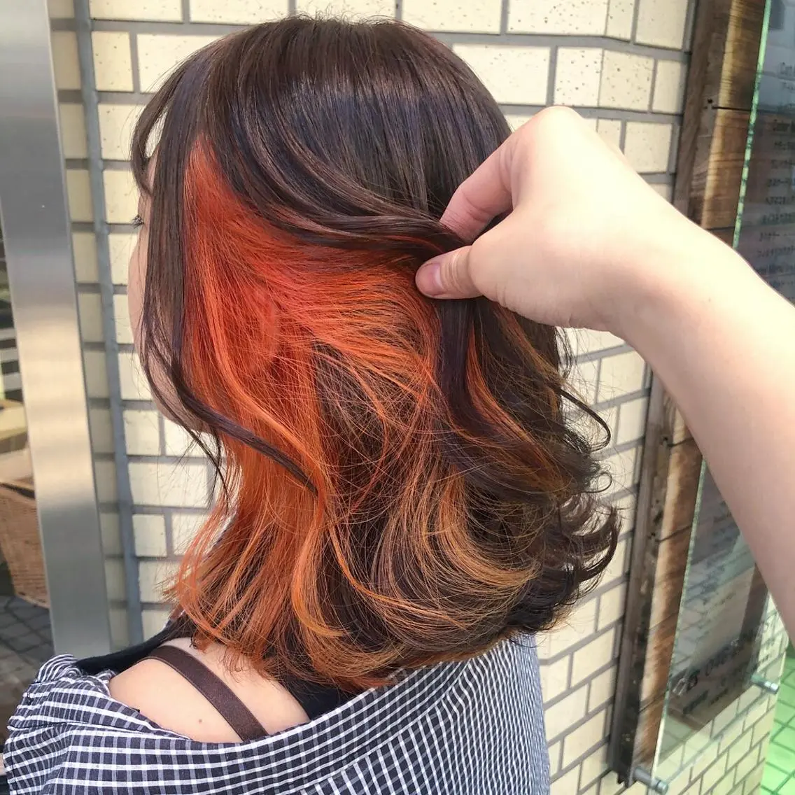 ミディアム カラー ブリーチ オレンジ ヘアカラー 韓国ヘア得意❤︎森澤 悠佳のヘアスタイル