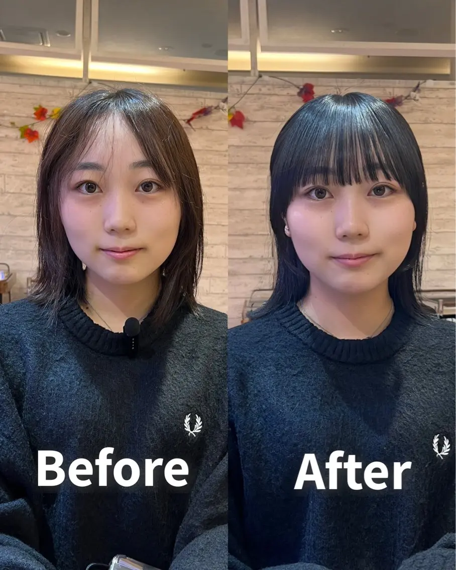 【🗣️撮影にご協力頂ける方限定￥０🗣️】前髪・顔周りカット➕前髪ストレート(前髪縮毛矯正)　⚠️詳細ありの写真