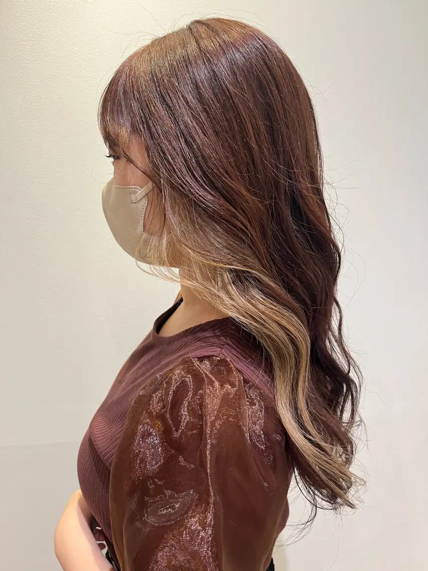 ロング カラー ベージュカラー ブラウンカラー ピンクカラー ピンクブラウン ヘアカラー あべちゃん ｜髪のお悩み相談室のヘアスタイル