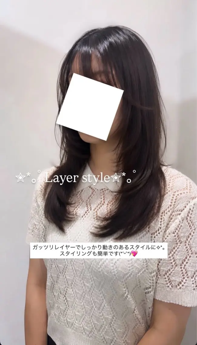 ロング レイヤーカット 艶カラー/縮毛矯正 asukaのヘアスタイル