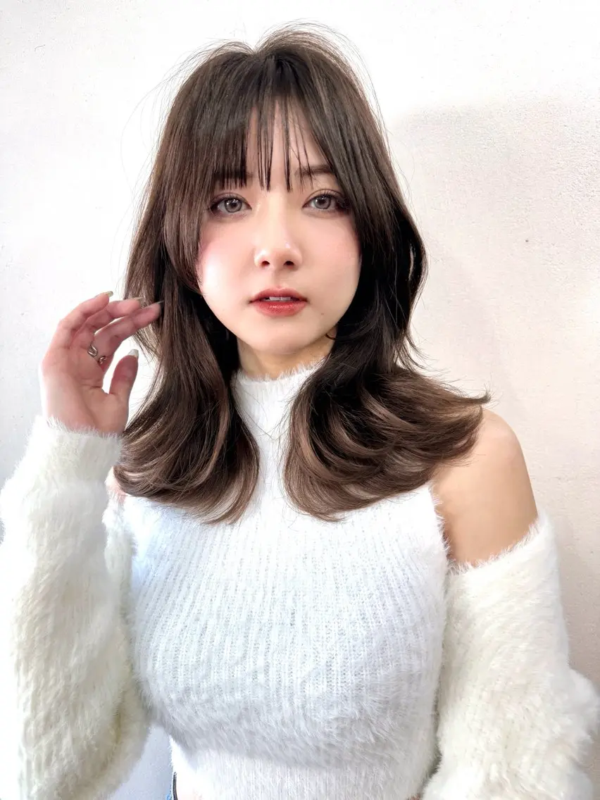 ミディアム カラー ウルフカット 似合わせレイヤー 🇰🇷荒木洋文のヘアスタイル