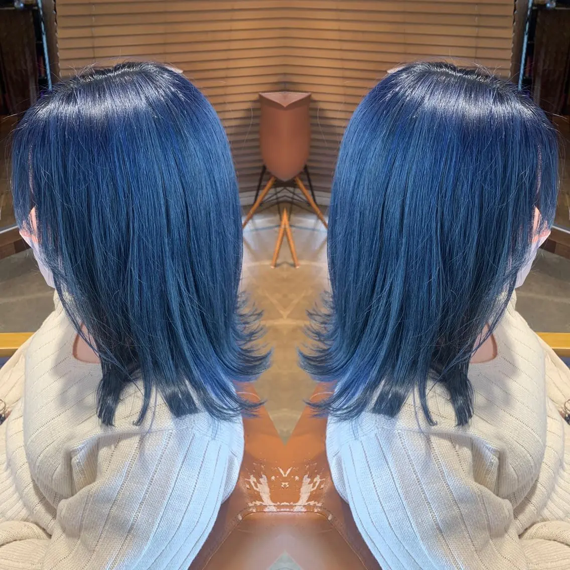 ミディアム カラー アクアカラー ブルーカラー 韓国🇰🇷 ✂︎hair 内田愛のヘアスタイル