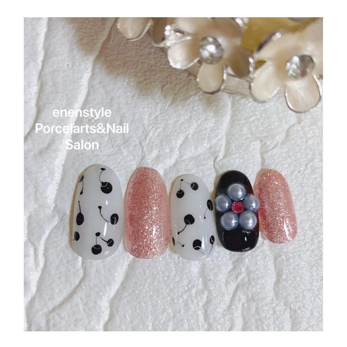 ミディアム ネイル ハンドネイル 🐾enen style 🐾のネイルデザイン