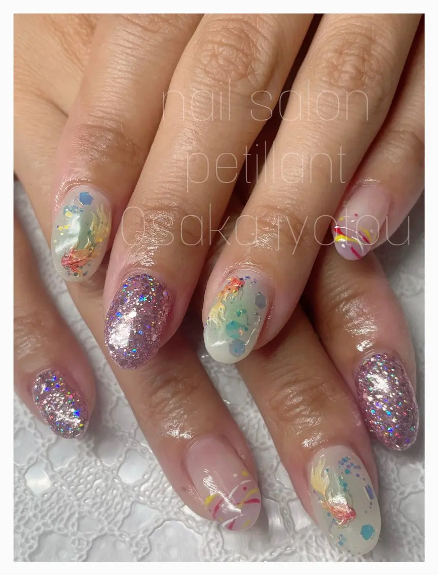ネイル アートネイル 夏ネイル ヨーヨーネイル nail salon petillantのネイルデザイン