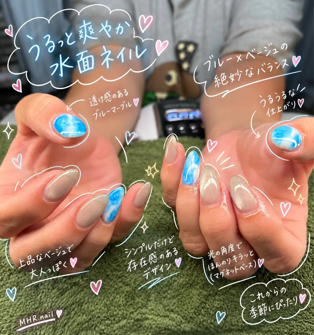 ネイル マグネットネイル ハンドネイル フットネイル MHR nailのネイルデザイン