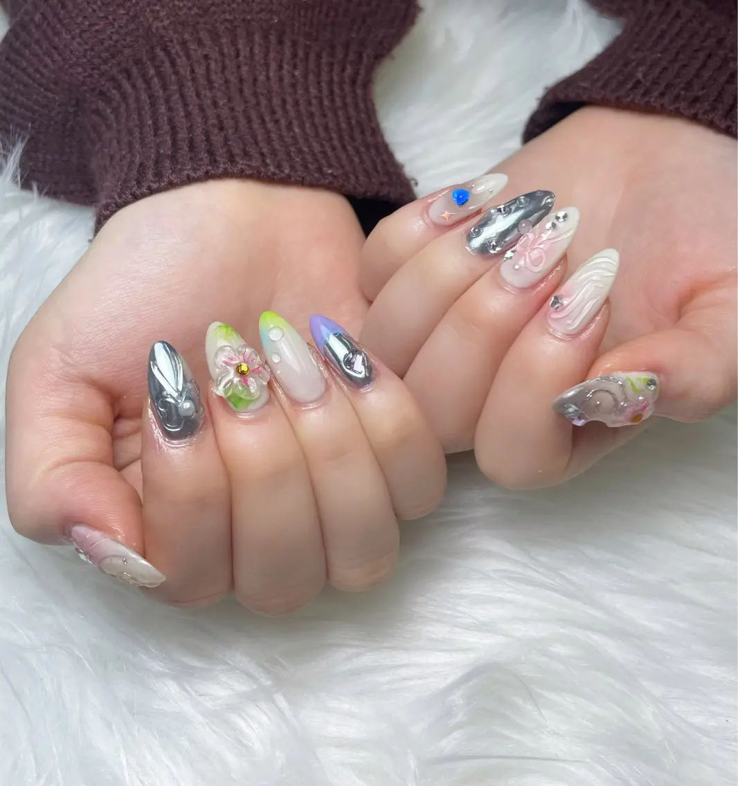 ネイル アートネイル ジェルネイル 韓国ネイル 持ち込み シンプルネイル ハンドネイル King Nail_Salonのネイルデザイン