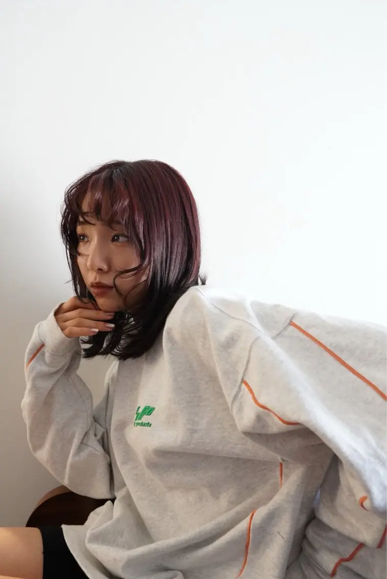 ミディアム カラー カシス ピンクカラー ヘアカラー 六本木乙羽 透明感ツヤカラー🧸のヘアスタイル