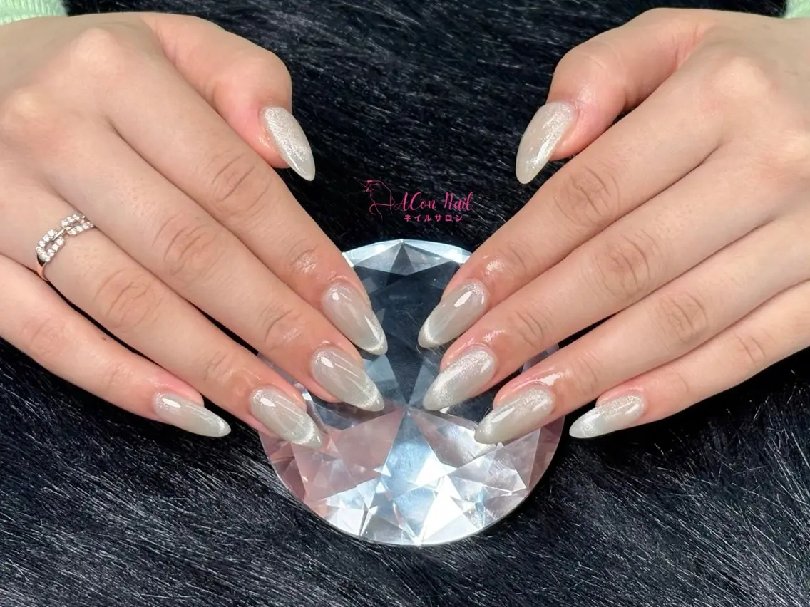 ネイル 桜ネイル 長さ出し フラワーネイル フレンチネイル ジェルネイル ハンドネイル ACon NailSalonのネイルデザイン