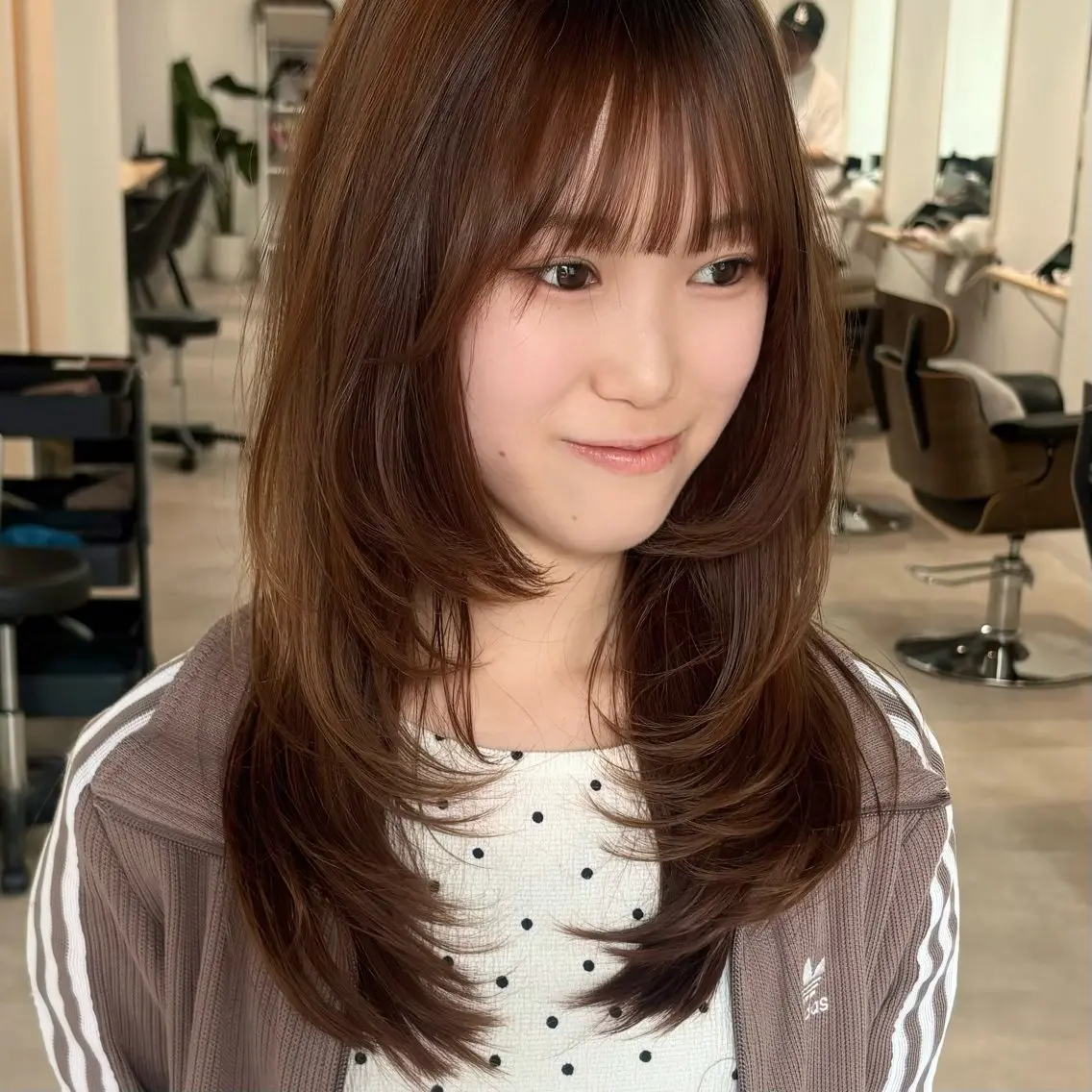 セミロング カット ヘアカラー トリートメント レイヤー/艶々カラー /縮毛矯正/うみ🌟のヘアスタイル