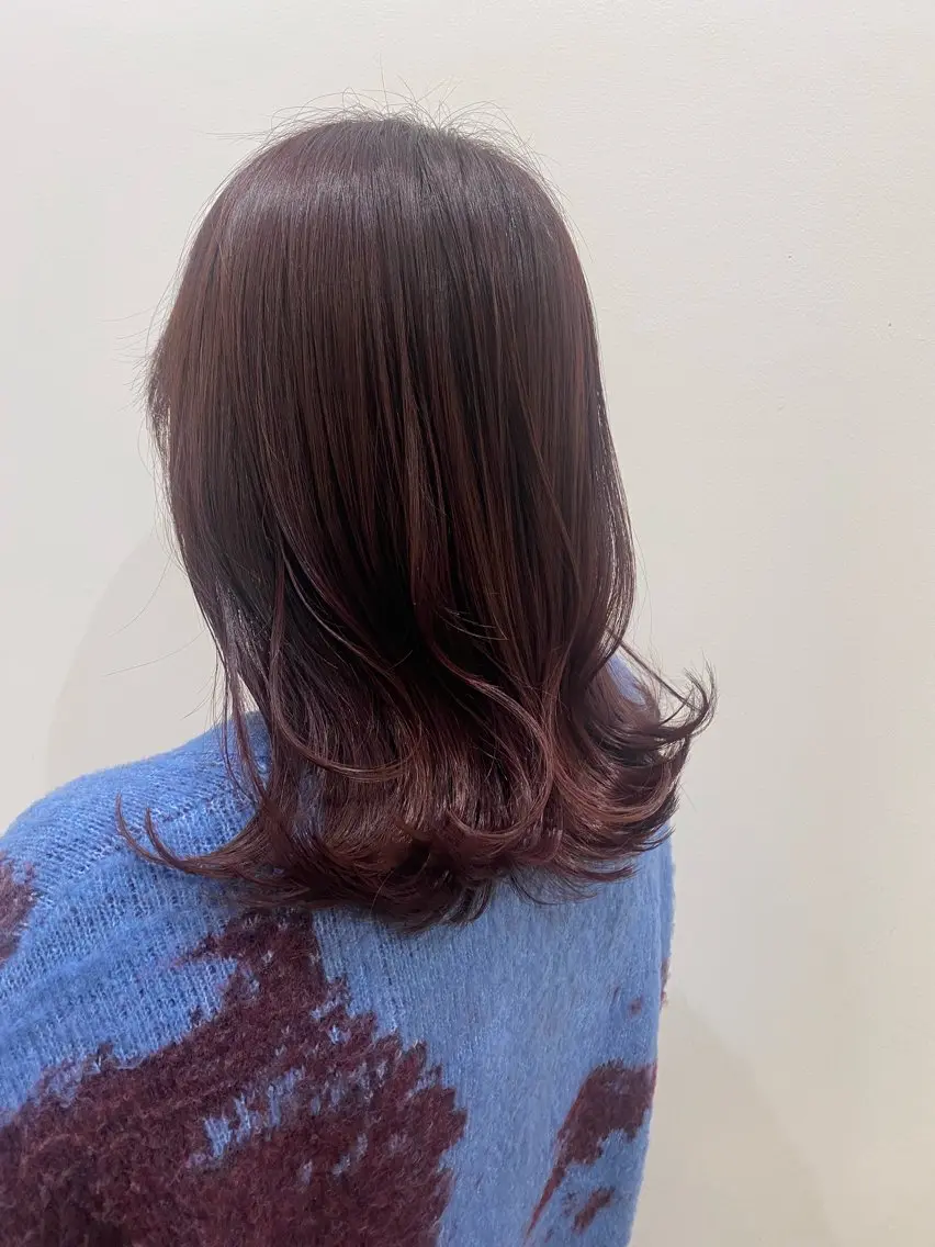 ミディアム カラー ヘアアレンジ ブリーチ ブリーチなしカラー カット ヘアカラー パーマ 韓国ヘア sasugaのヘアスタイル