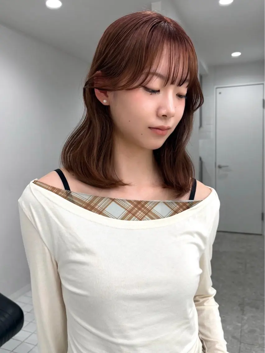 ミディアム カット ヘアカラー トリートメント 大阪梅田/ イマムラミヅキのヘアスタイル