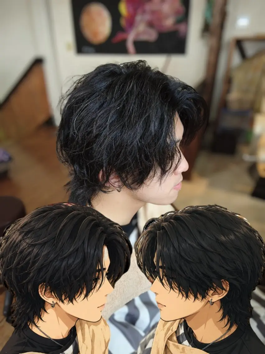 パーマ メンズ カット パーマ タカハシ ユウヤのヘアスタイル
