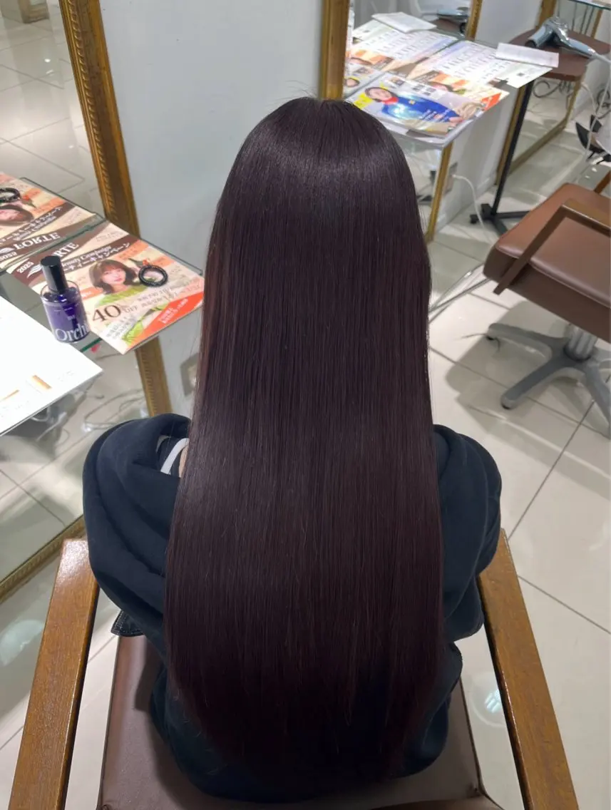 ロング カット ヘアカラー トリートメント 巻ける🫧縮毛矯正 💞はな🎀のヘアスタイル