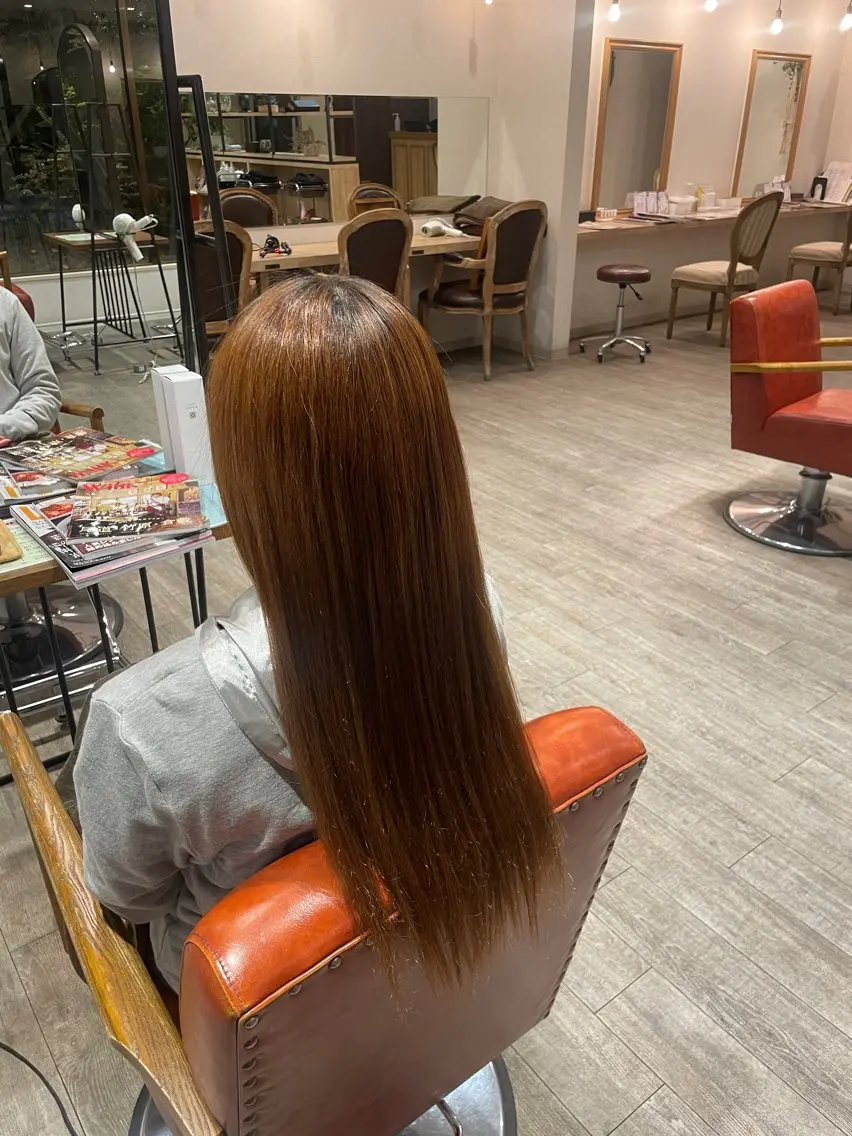 ロング 縮毛矯正 トリートメント 南場 智美のヘアスタイル