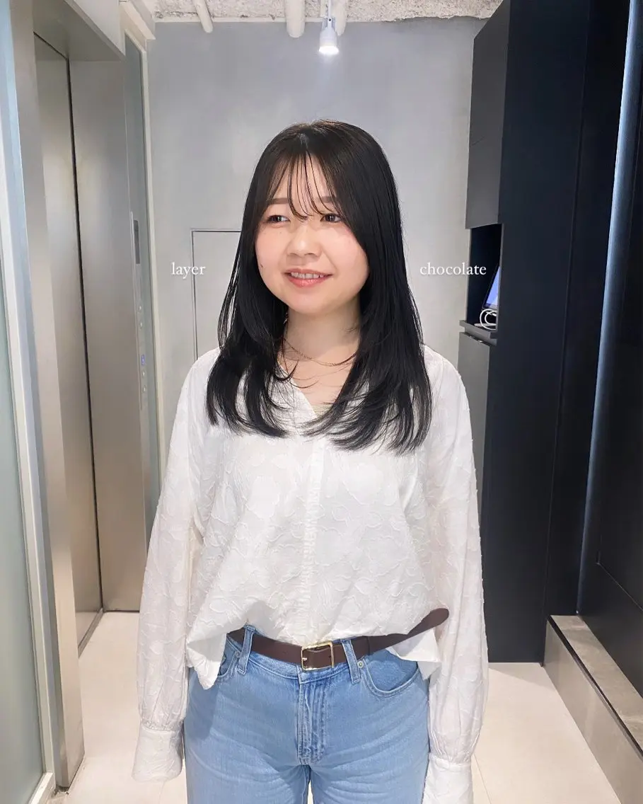 セミロング カラー カット ヘアカラー マンツーマン半個室 tamuraのヘアスタイル