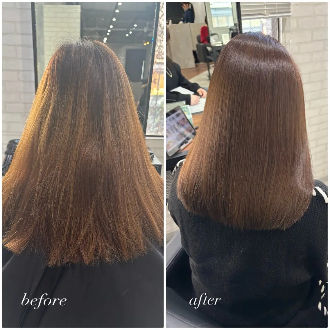 ミディアム カラー ヘアアレンジ カット ヘアカラー トリートメント kei🤎ベージュ /透明感カラー/博多のヘアスタイル