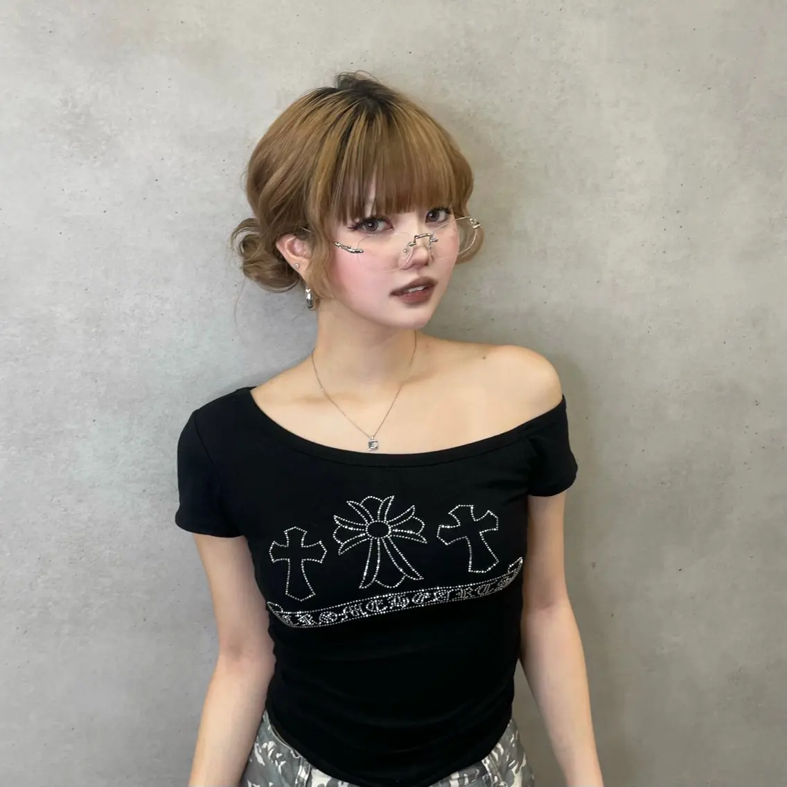 ミディアム ヘアセット offwhite Nano🪩🧡のヘアスタイル