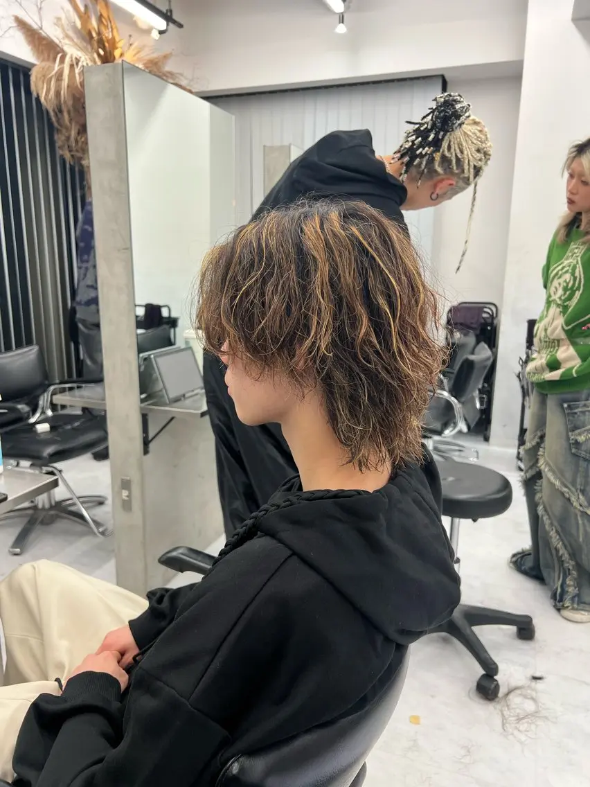 パーマ メンズ パーマ ロン毛美容師 タイチ👽のヘアスタイル