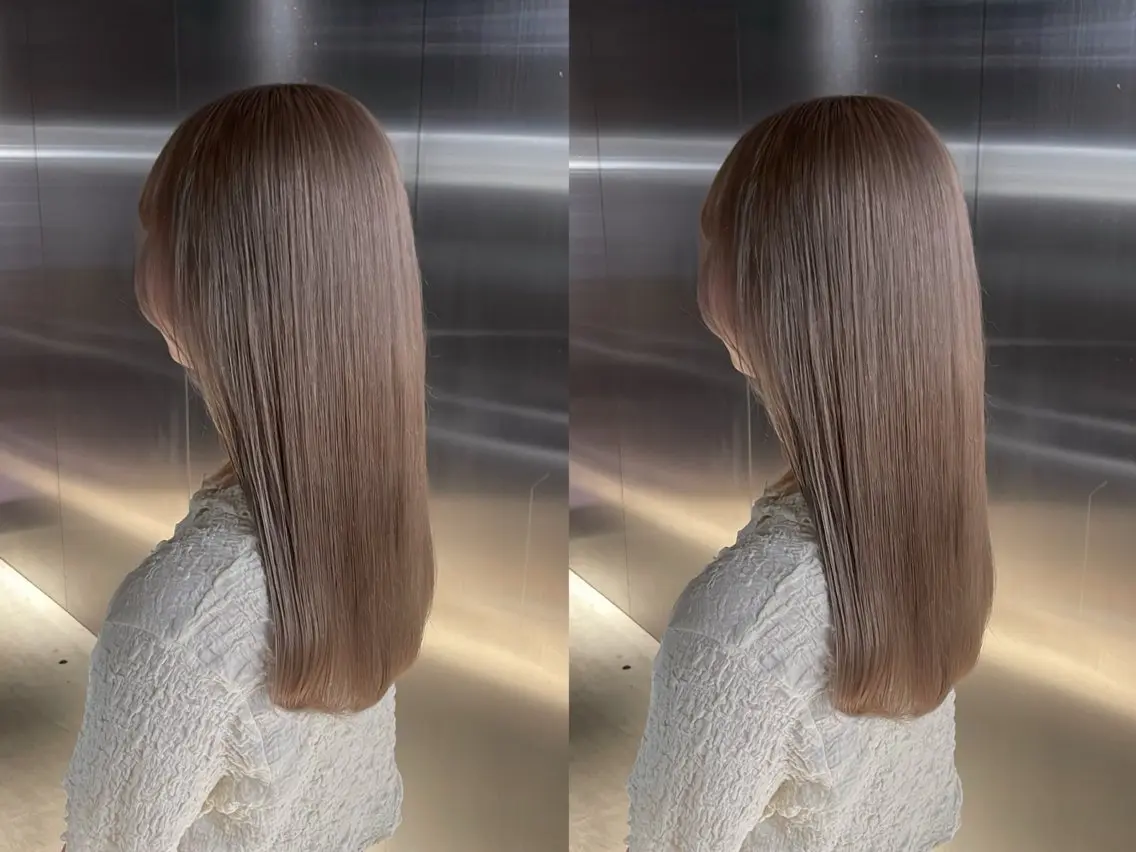 ロング カラー ベージュカラー ブリーチ ブラウンカラー ミルクティーベージュ 名古屋栄♡PELE/ ブリーチ/ハイトーンのヘアスタイル