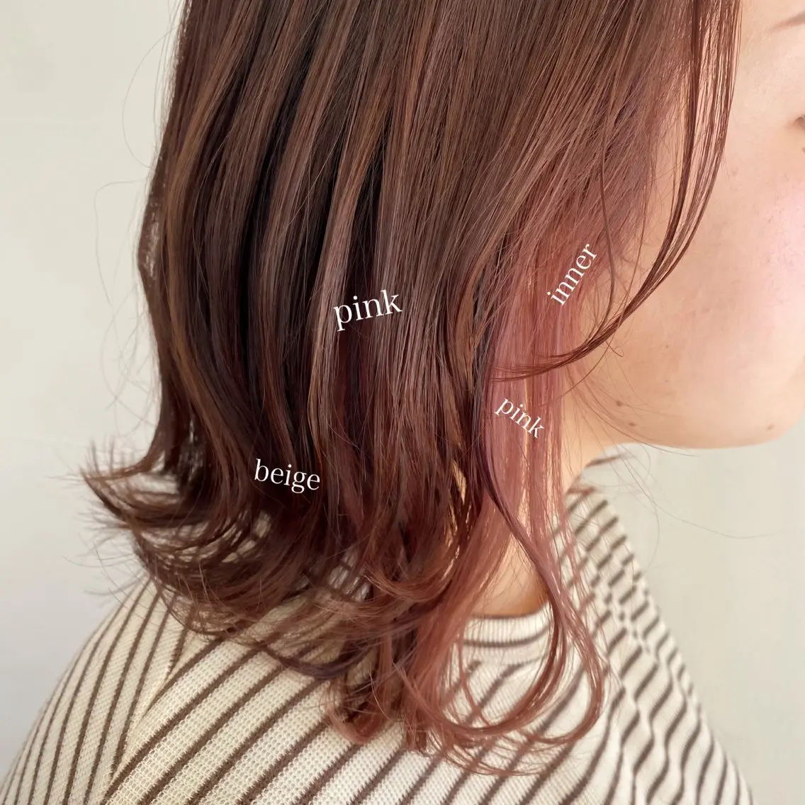 ミディアム 顔周りカット neu. reinaのヘアスタイル
