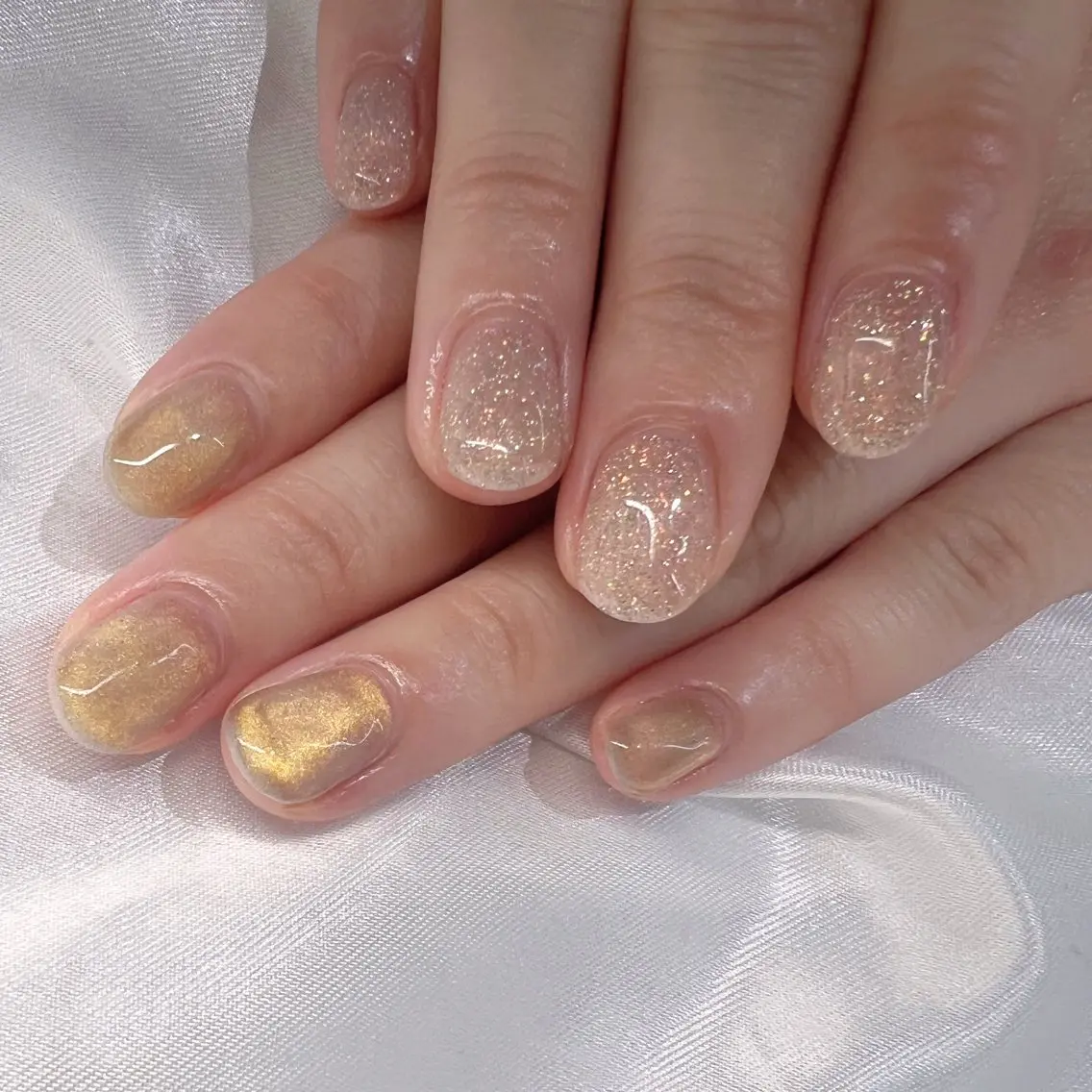 ネイル ラメ(グリッター) マグネットネイル CARIS nailはづきのネイルデザイン