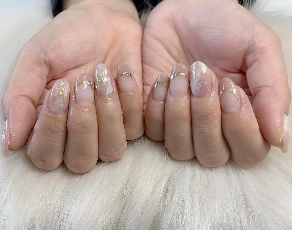 ネイル アートネイル フレンチネイル 大理石ネイル(マーブル) Nail Salon Momoのネイルデザイン