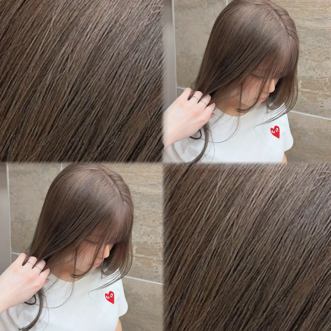 セミロング カラー パーマ ブリーチ 透明感カラー ダブルカラー グレージュ ブリーチなしカラー ヘアカラー トリートメント 《柔らかhair𓍯 》木村美姫のヘアスタイル