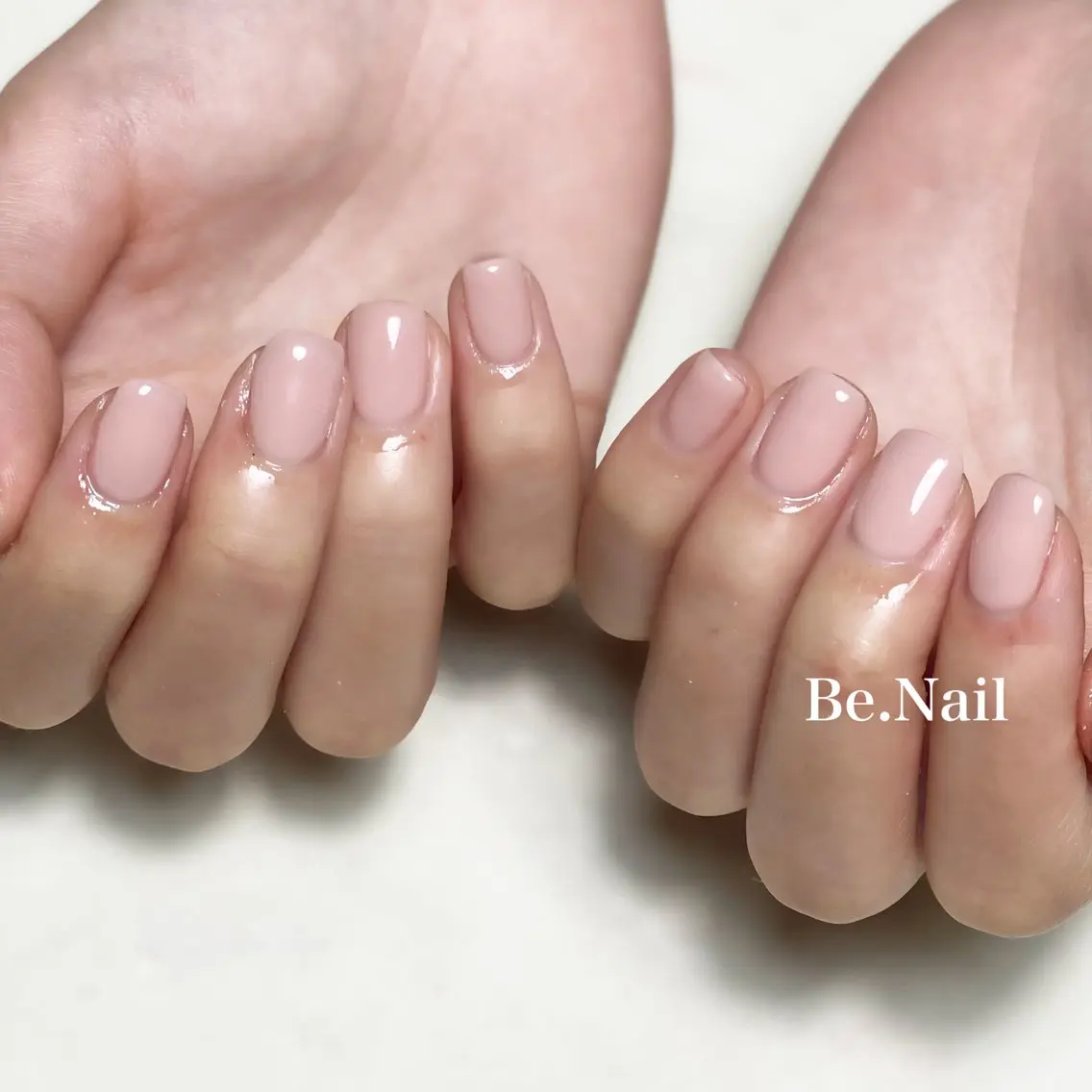 ネイル ジェルネイル オフィスネイル ワンカラーネイル ピンク ピンクベージュ Be. Nailのネイルデザイン