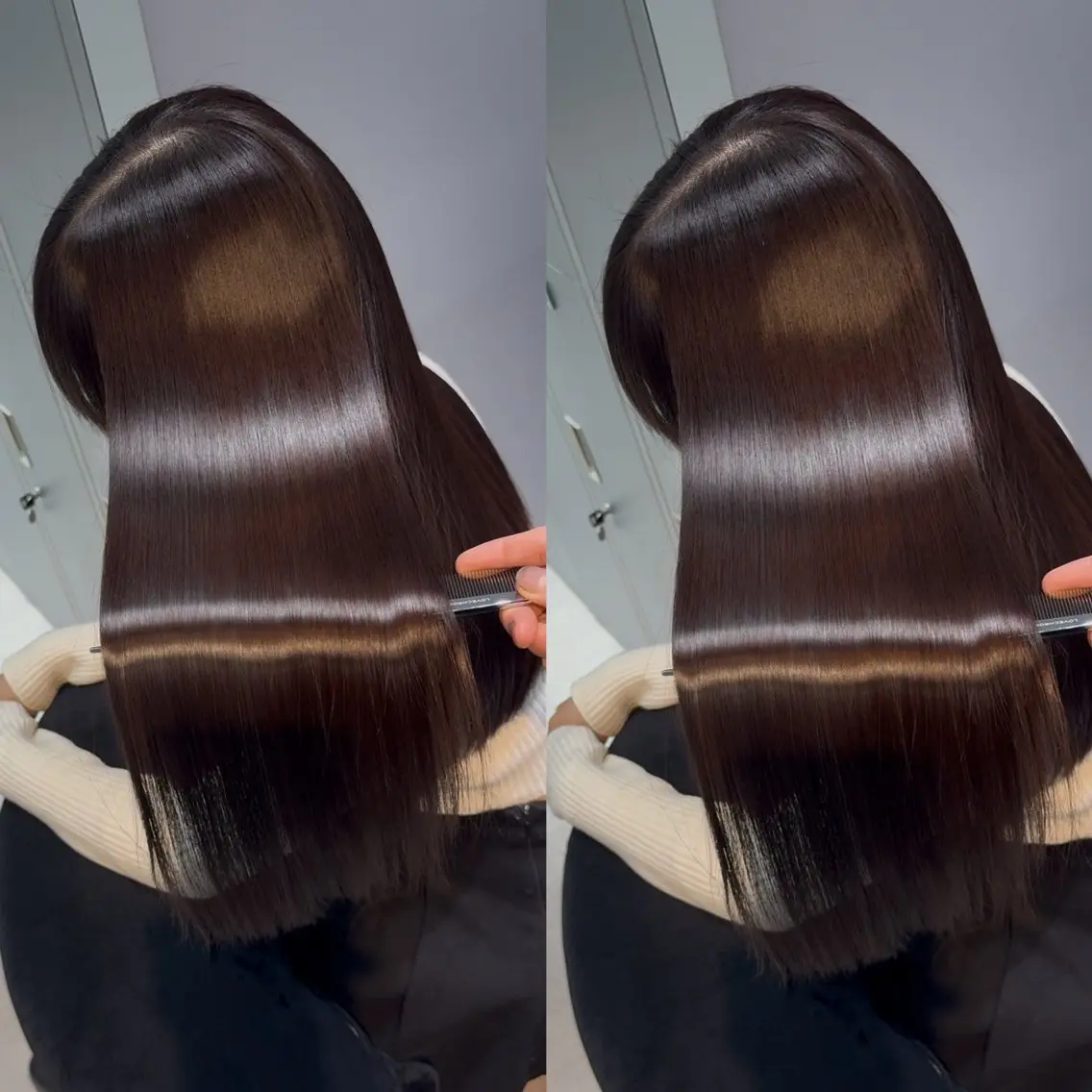 ロング カラー ブリーチ 透明感カラー 髪質改善 韓国風ヘア 似合わせカット カット ヘアカラー 縮毛矯正 新宿/髪質改善支持率 Ｎｏ．1💍yasuのヘアスタイル