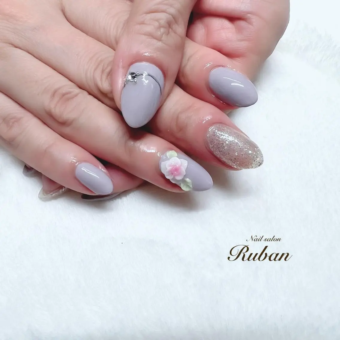 ネイル フラワーネイル ブライダルネイル Nail salon Rubanのネイルデザイン