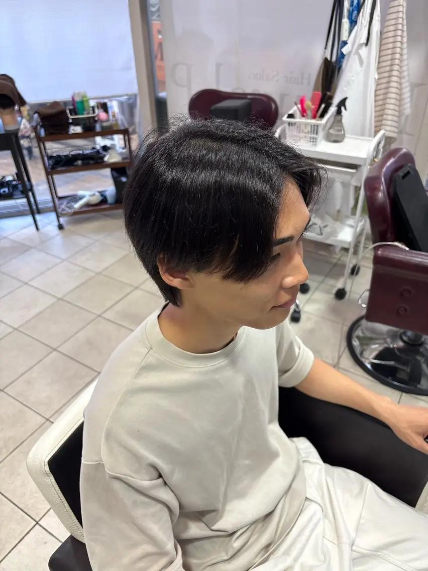 メンズ センターパート 塩田 稜真のヘアスタイル