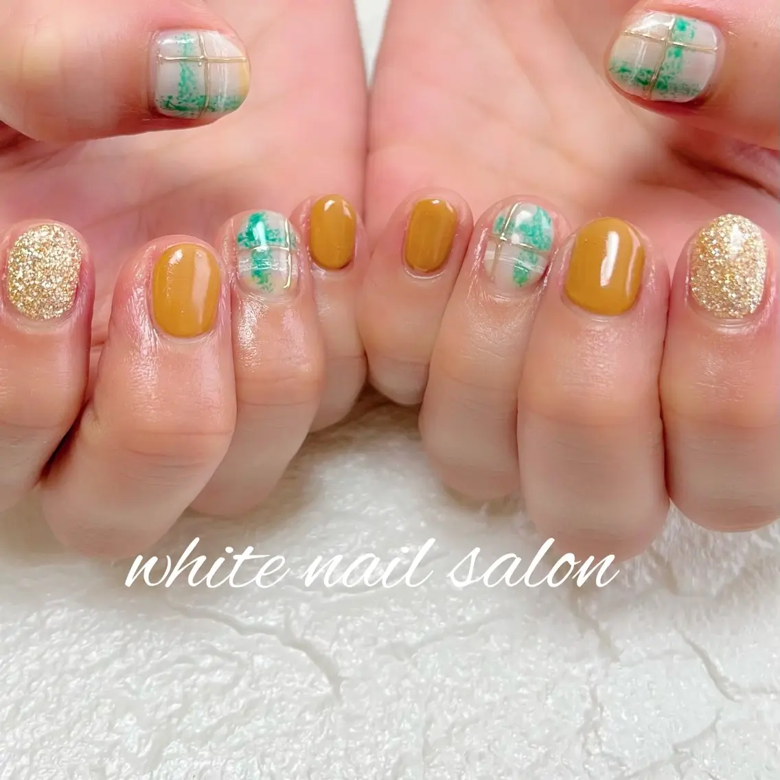 ネイル ラメ(グリッター) 持ち込み ハンドネイル white nail salonのネイルデザイン
