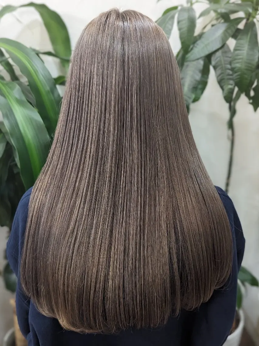 ロング 髪質改善&白髪ぼかし カラー♡店長みやけ♡のヘアスタイル