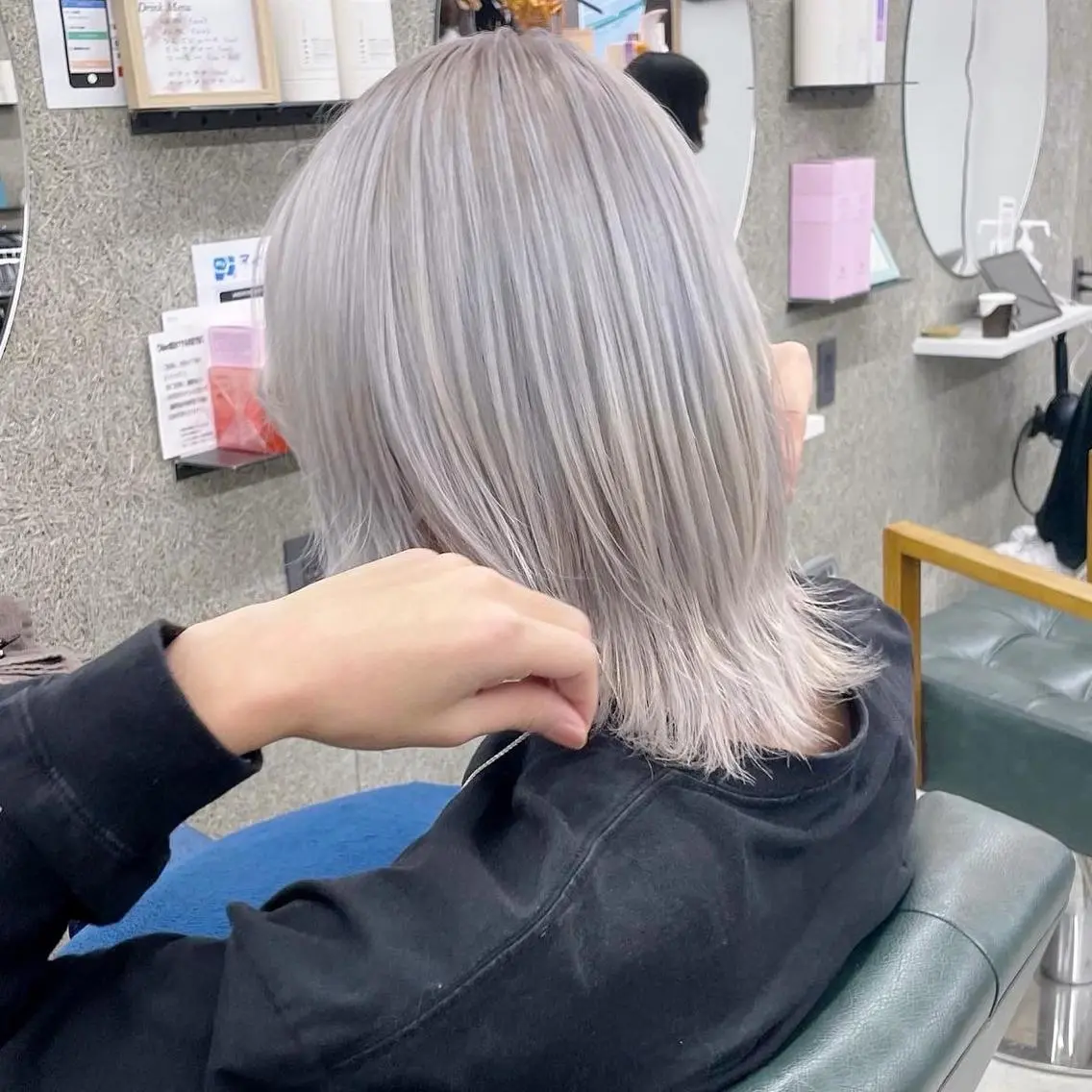 カラー メンズ Lull1人美容室 バレイヤージュのヘアスタイル