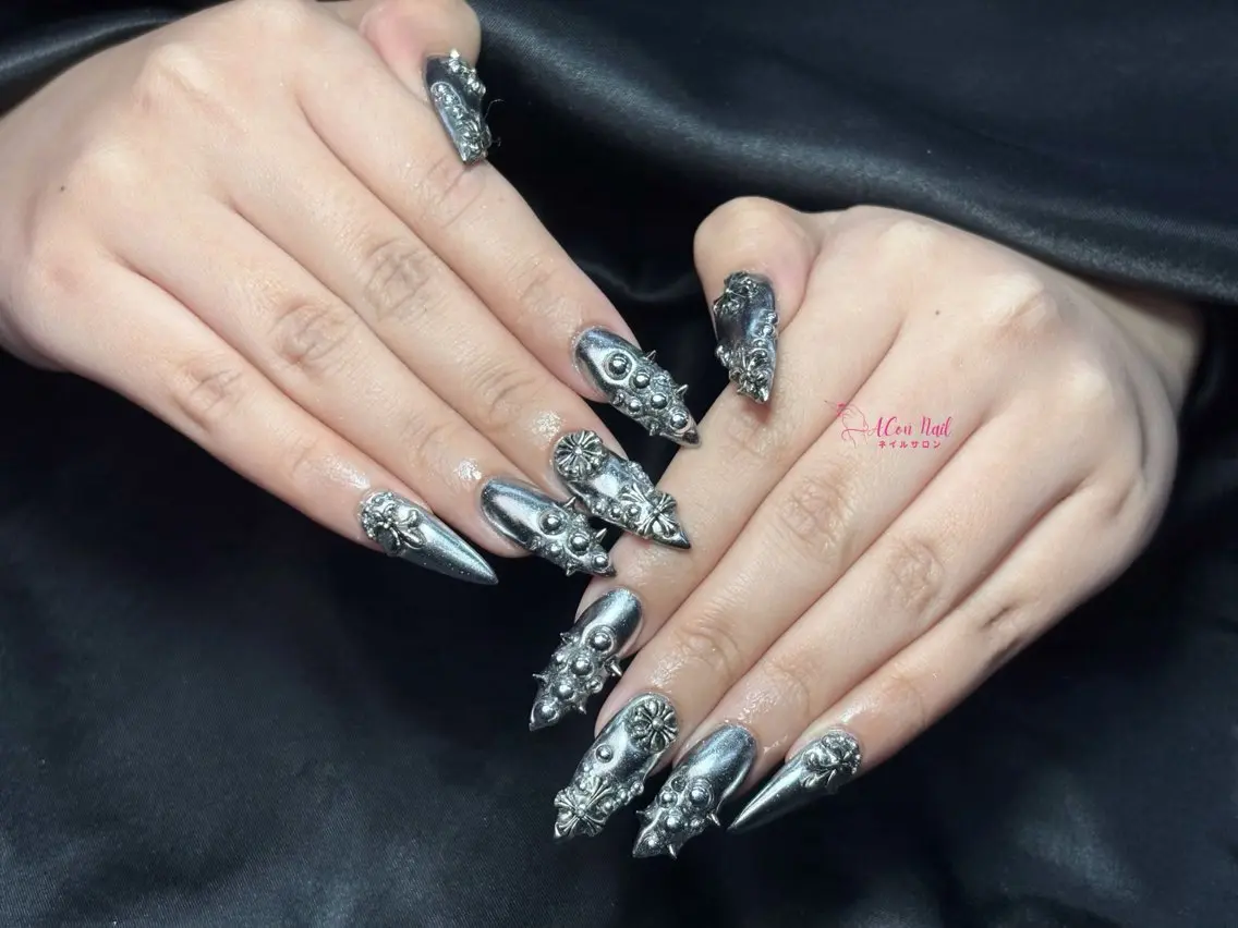 ネイル 桜ネイル 長さ出し フラワーネイル フレンチネイル ジェルネイル ハンドネイル ACon NailSalonのネイルデザイン