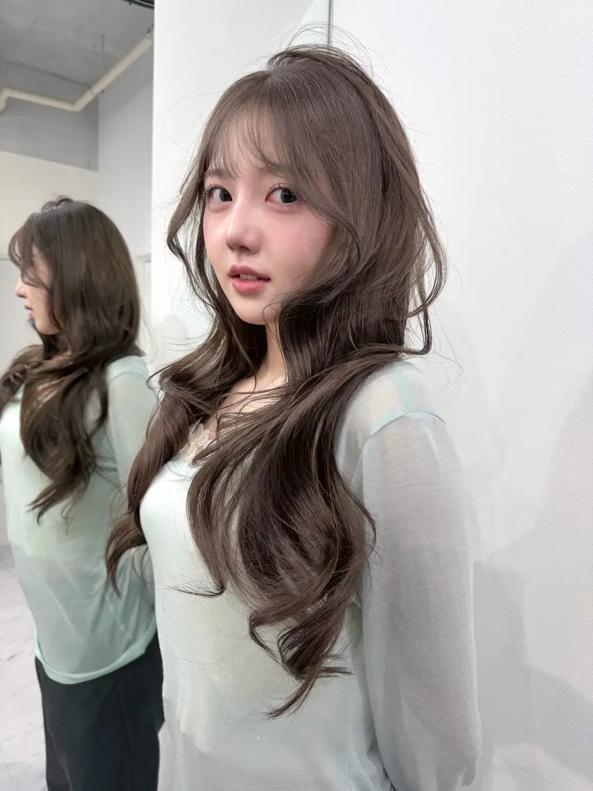 ロング カラー パーマ ヘアアレンジ ベージュカラー ブリーチ ケアブリーチ デザインカラー ダブルカラー ヘアカラー トリートメント TATSUハイトーン ミルクティーベージュのヘアスタイル