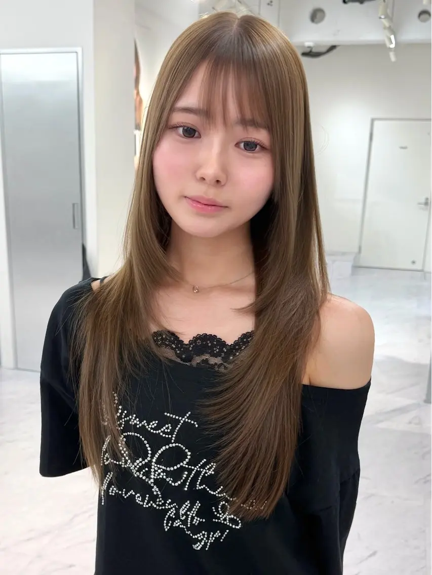 ロング カット ヘアカラー 縮毛矯正 トリートメント Rita/髪質改善/ ブリーチなしWカラーのヘアスタイル