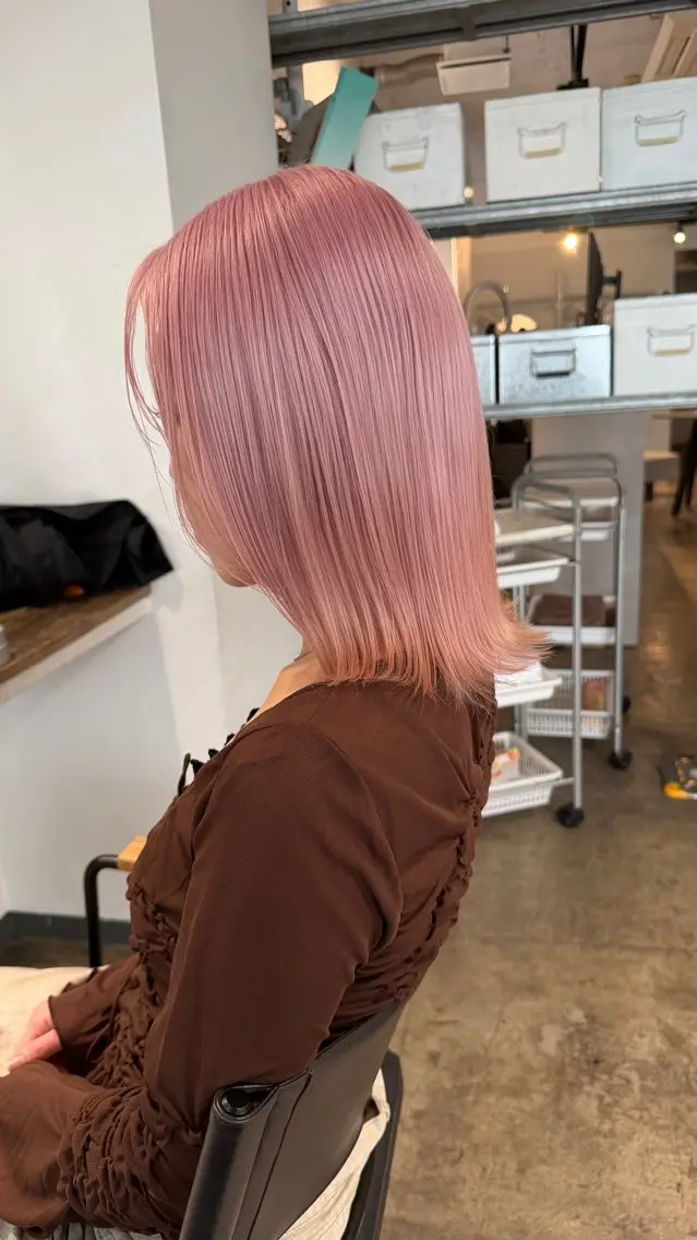 ミディアム カラー ヘアカラー トリートメント ヘアセット ✨艶ブリーチカラー ✨四ノ宮裕己のヘアスタイル