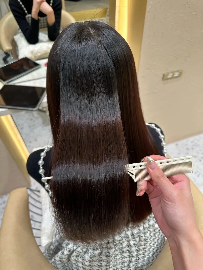 ロング パーマ 縮毛矯正 トリートメント 酒井 里穂のヘアスタイル