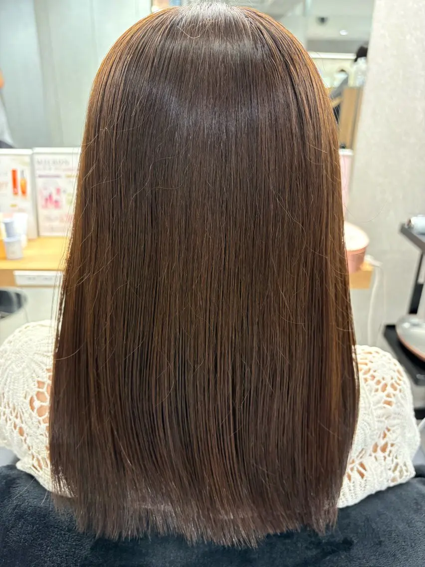 セミロング カット ヘアカラー カットモデル０円✂️ 🫧shiori🎀のヘアスタイル